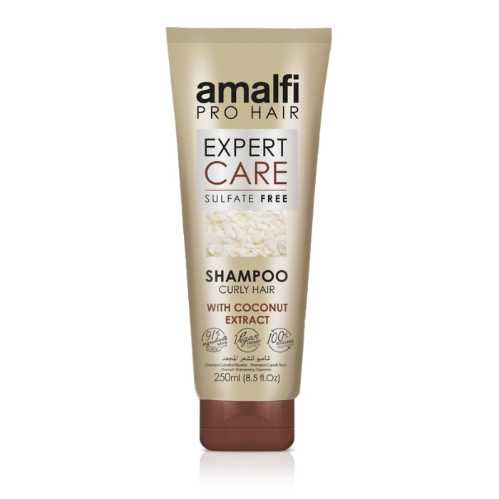 شامپو فاقد سولفات مناسب موهای فر 250میل آمالفی