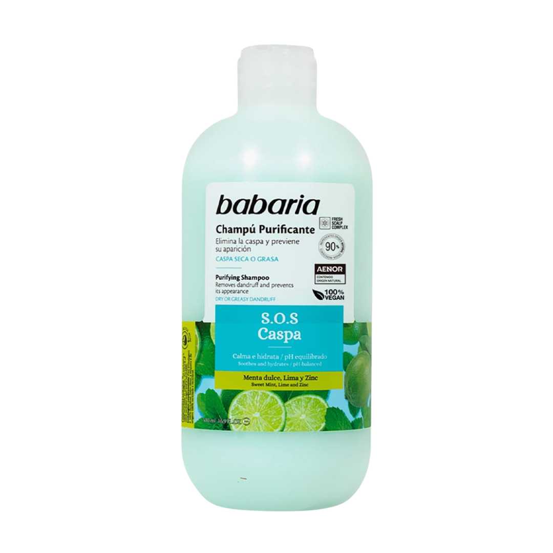 شامپو ضد شوره موهای خشک یا چرب لیمو نعنا باباریا 500 میل