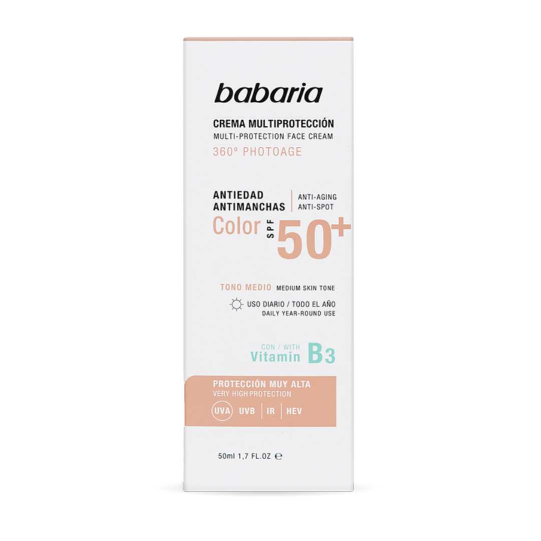 کرم ضد آفتاب چند کاره رنگی باباریا  با spf50 حجم 50 میل