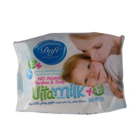 دستمال مرطوب کودک  مدل Vita Milk بسته ۲۰ عددی دافی