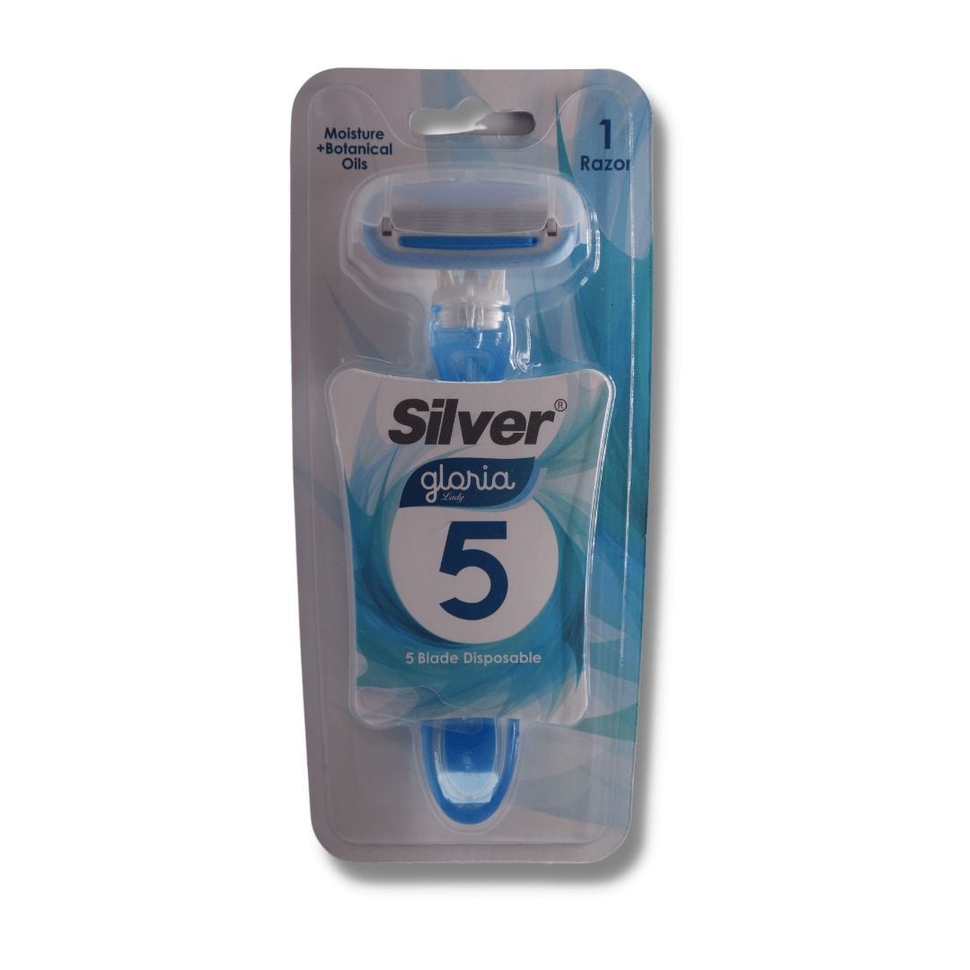تیغ چند بار مصرف 5 لبه گلوریا5 زنانه سیلور