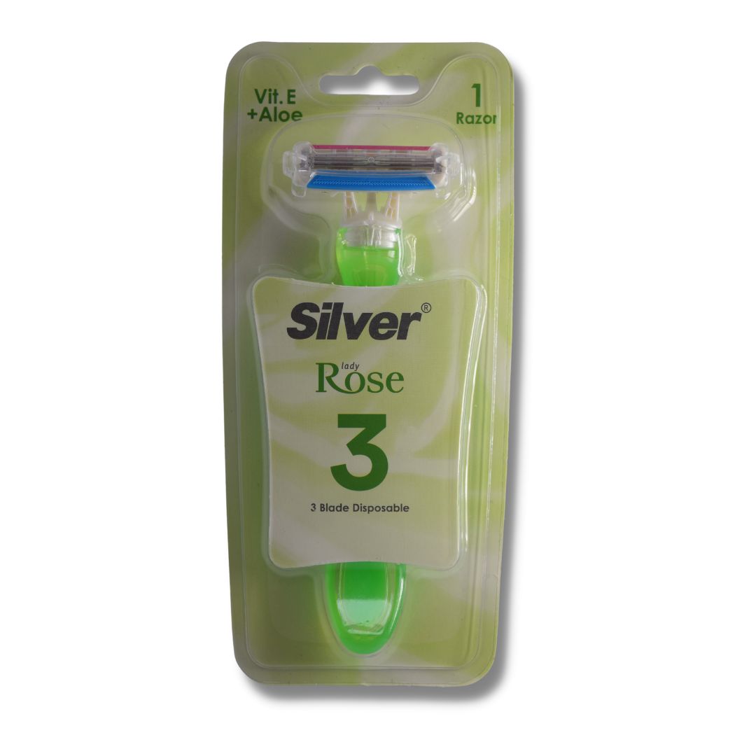 تیغ چند بار مصرف 3 لبه رز3 زنانه سیلور