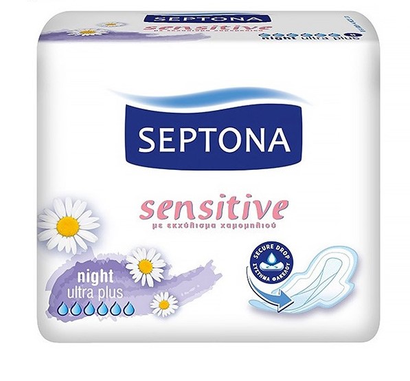 نوار بهداشتی سپتونا مدل حساس شب بسته 8 عددی
