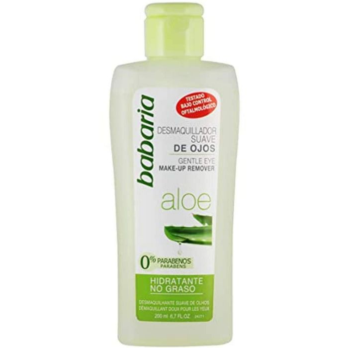 محلول پاک کننده آرایش چشم باباریا حاوی عصاره آلوئه ورا حجم 200 میلی لیتر