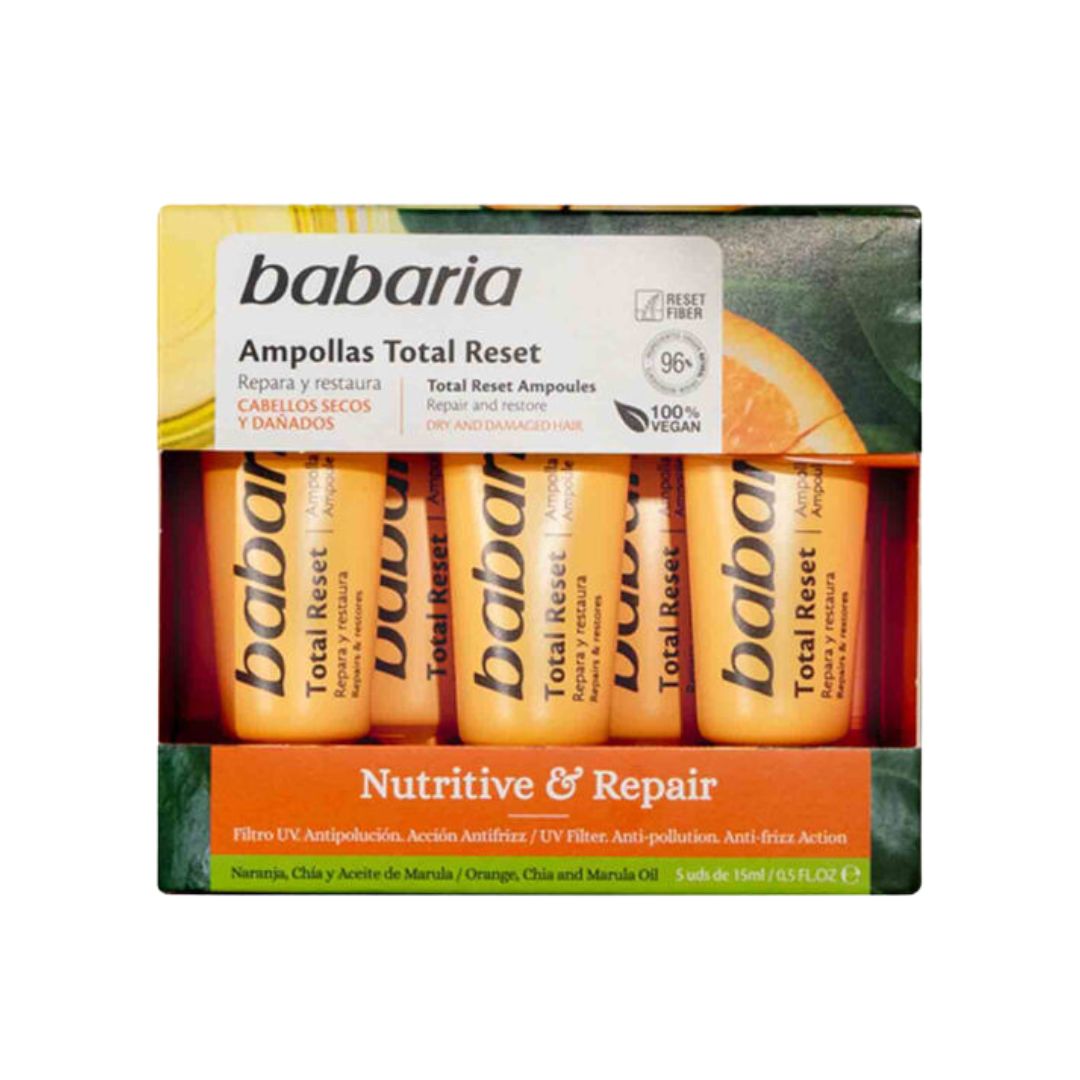 ویال و آمپول مغذی و ترمیم کننده مو سر باباریا حاوی عصاره پرتقال و روغن آرگان بسته 5 عددی