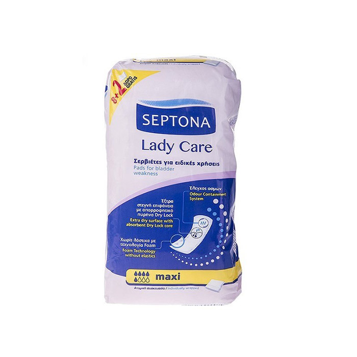 پوشینه بانوان سپتونا مدل Maxi Lady Care بسته 10 عددی